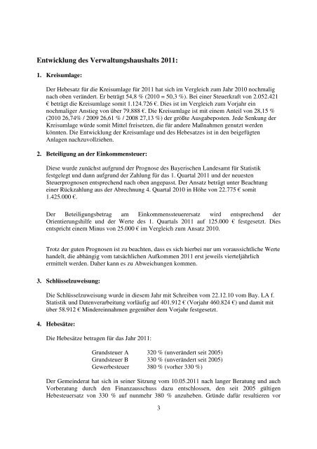 Haushaltssatzung und Plan und Anlagen - Gemeinde Wielenbach