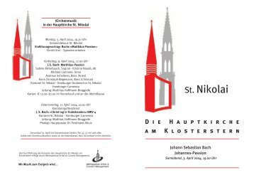 Johann Sebastian Bach: Johannes-Passion - Hauptkirche St. Nikolai