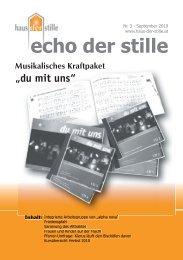 echo der stille 10-3 - Haus der Stille