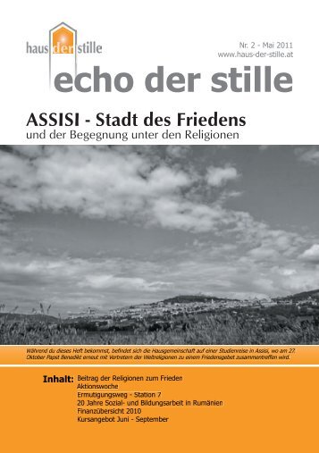 echo der stille 11-2 - Haus der Stille