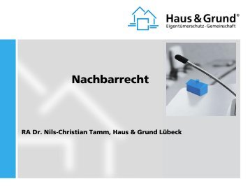 C. Ausschlussfristen im Nachbarrecht - Haus