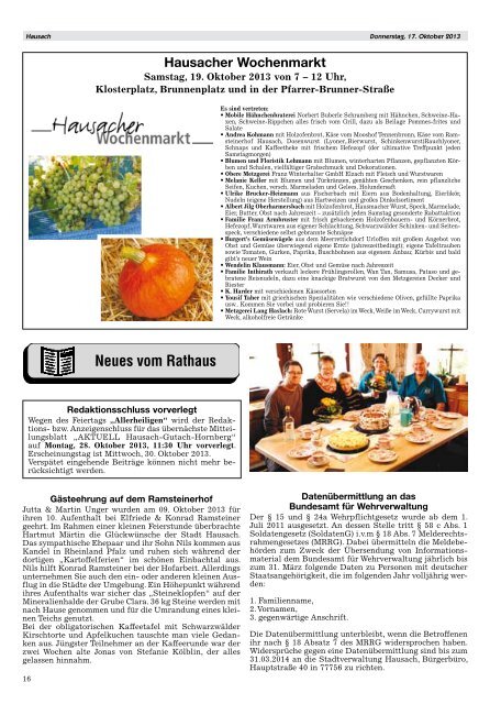 Mitteilungsblatt 17.10.2013 - Hausach