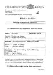 Handout Reisemedizin - Hausärzteverband Bremen eV