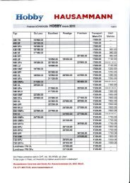 Preisliste WOHNWAGEN HOBBY Modelle 2013 - Hausammann AG