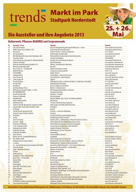 Angebot Aussteller 2013.indd - Oliver Hauschildt - Verlag und ...