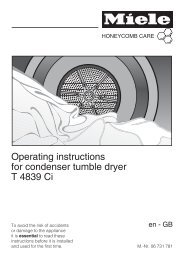 Operating instructions for condenser tumble dryer T 4839 Ci - Miele