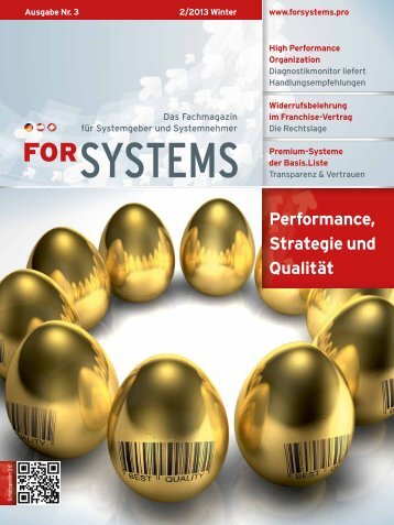 forSYSTEMS Winter 2013 - Fachmagazin für Systemgeber und Systemnehmer