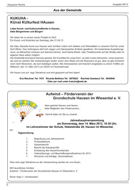 09 - Hausener Woche vom 01.03.2013.pdf - Hausen im Wiesental