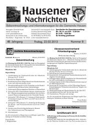 Freitag, 22.02.2013 48. Jahrgang Nummer 8 - Hausen