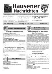 Freitag, 01.03.2013 48. Jahrgang Nummer 9 - Hausen