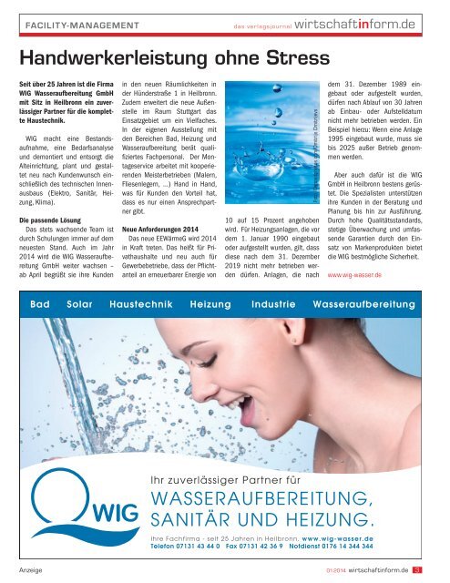 Facility-Management | wirtschaftinform.de 01.2014