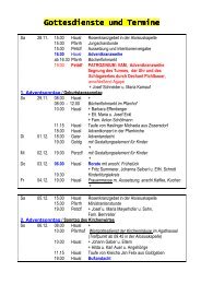 Gottesdienste und Termine Gottesdienste und Termine