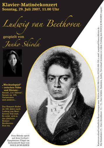 Ludwig van Beethoven Junko Shioda - Haus Schlesien