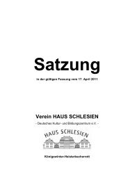 aktuelle Satzung vom 17.04.2011 genehmigt vom ... - Haus Schlesien