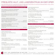 PREISLISTE HAUT- UND LASERZENTRUM AN DER OPER