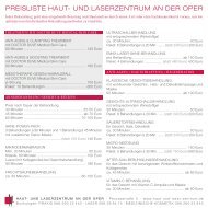 PREISLISTE HAUT- UND LASERZENTRUM AN DER OPER