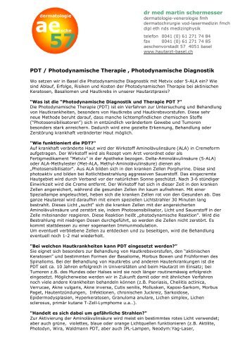 PDT / Photodynamische Therapie ... - Hautarzt-basel.ch