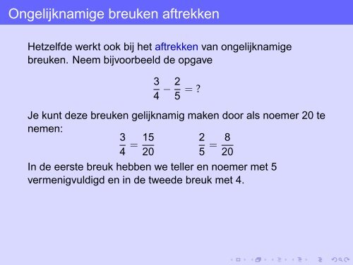 Breuken optellen en aftrekken