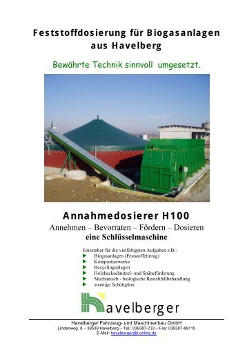 Annahmedosierer H100 - Havelberger Fahrzeug