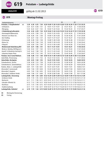 Fahrplan Linie 619 gültig ab 11.02.2013