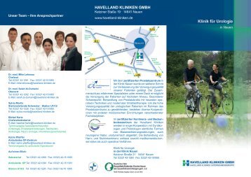 Download Flyer Urologie - Havelland Kliniken Unternehmensgruppe