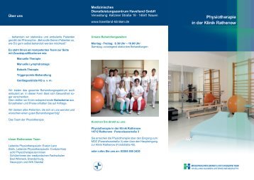 Download Flyer Physiotherapie - Havelland Kliniken ...