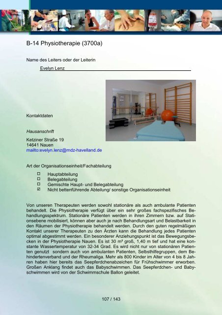 Qualitätsbericht 2010 der Havelland Kliniken GmbH - KTQ