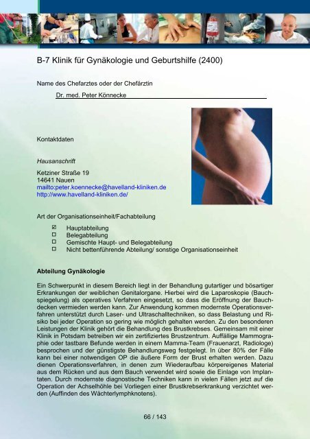 Qualitätsbericht 2010 der Havelland Kliniken GmbH - KTQ