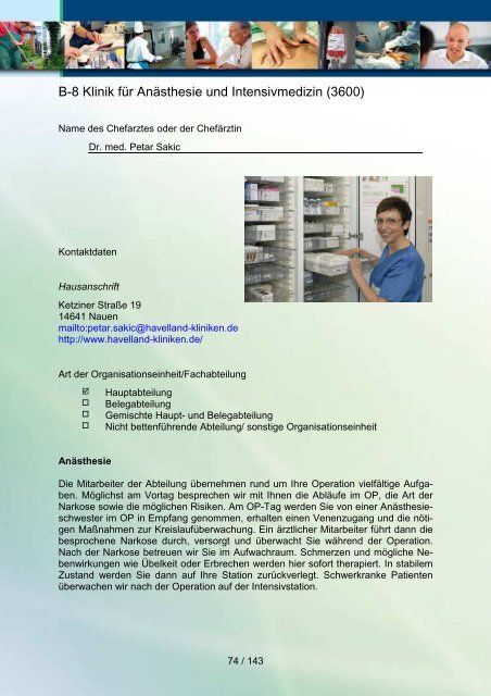 Qualitätsbericht 2010 der Havelland Kliniken GmbH - KTQ