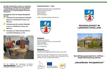 Flyer Regionalbudget LK HVL Seite 1 - Landkreis Havelland