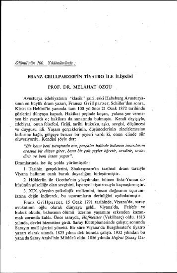 PROF. DR. MELAHAT ÖZGÜ Avusturya edebiyatının "klasik" şairi ...