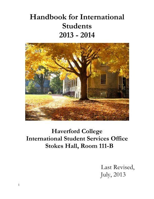 International Students' Handbook 2012-2013 EDITED - Haverford ...