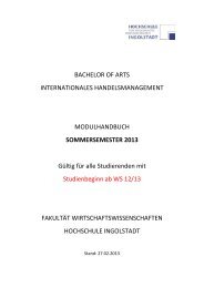 Modulhandbuch - Hochschule Ingolstadt