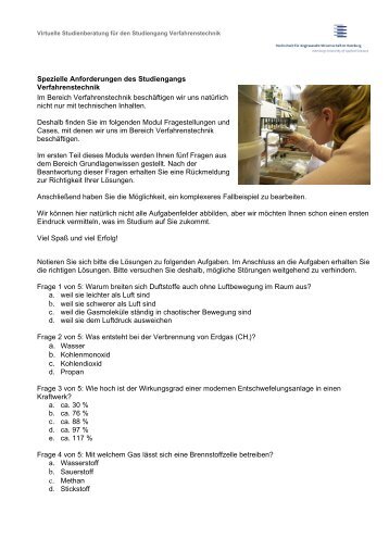 Spezielle Anforderungen des Studiengangs ... - HAW-Navigator