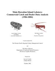 Main Hawaiian Island Lobsters: Commercial Catch and Dealer Data ...