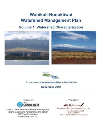 Wahikuli-Honokowai Watershed Management Plan - Hawaii Coral ...