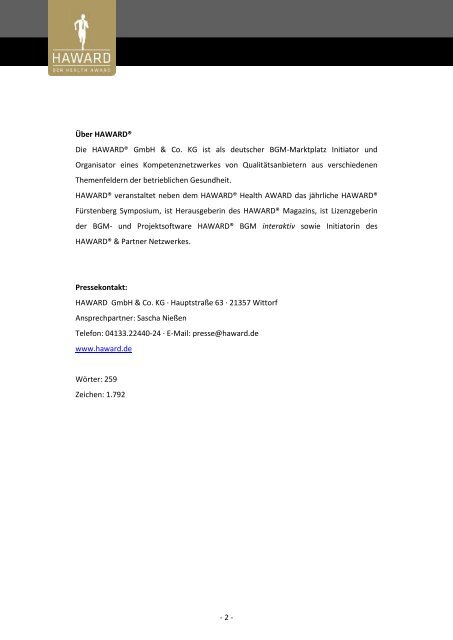 Pressemitteilung PDF - haward