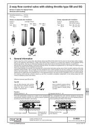 2-way flow control valve with sliding throttle type SB and SQ