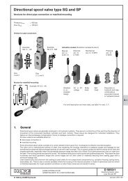 Directional spool valve type SG and SP