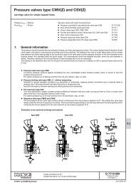 Pressure valves type CMV(Z) and CSV(Z)