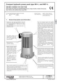 Compact hydraulic power pack type HK 4.. and HKF 4..