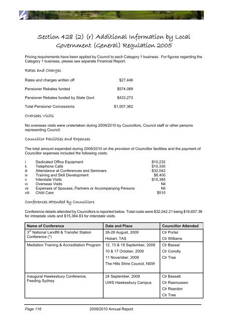 Annual Report 2009/2010 - Hawkesbury City Council - NSW ...