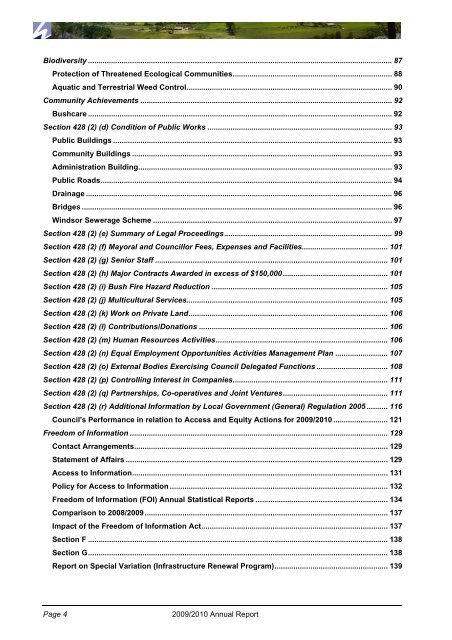 Annual Report 2009/2010 - Hawkesbury City Council - NSW ...