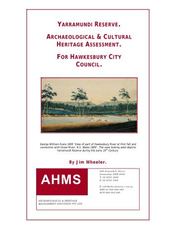 Yarramundi Reserve Cultural Heritage Report - Hawkesbury City ...