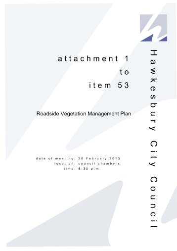 Attachment 1 to Item 53 - Roadside Vegetation Management Plan