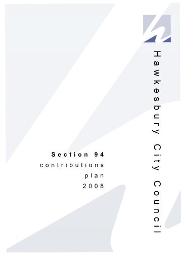 Section 94 Contributions Plan 2008 - Hawkesbury City Council, NSW