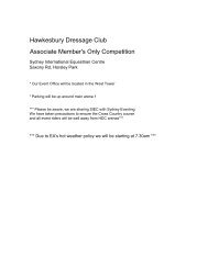 Hawkesbury Dressage Club Associate Member's Only Competition