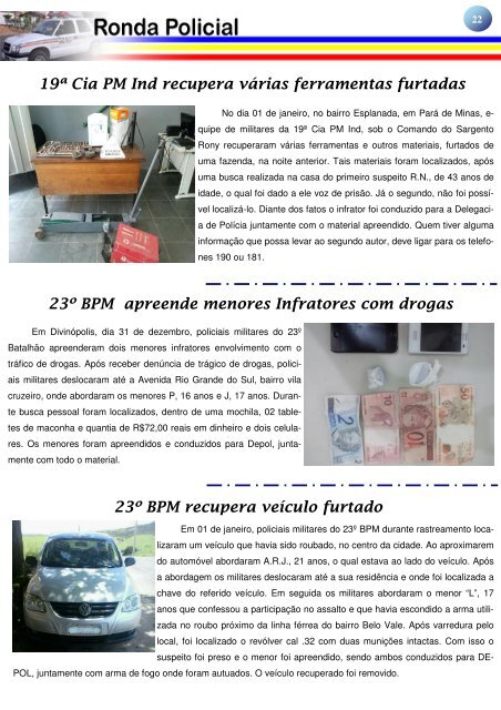 Informativo "O REGIONAL" semanal da 7ª RPM (06 de janeiro)