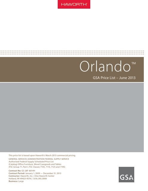 Orlando GSA Price List - Haworth