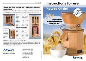 Instructions for use hawos Oktini - hawos Kornmühlen GmbH